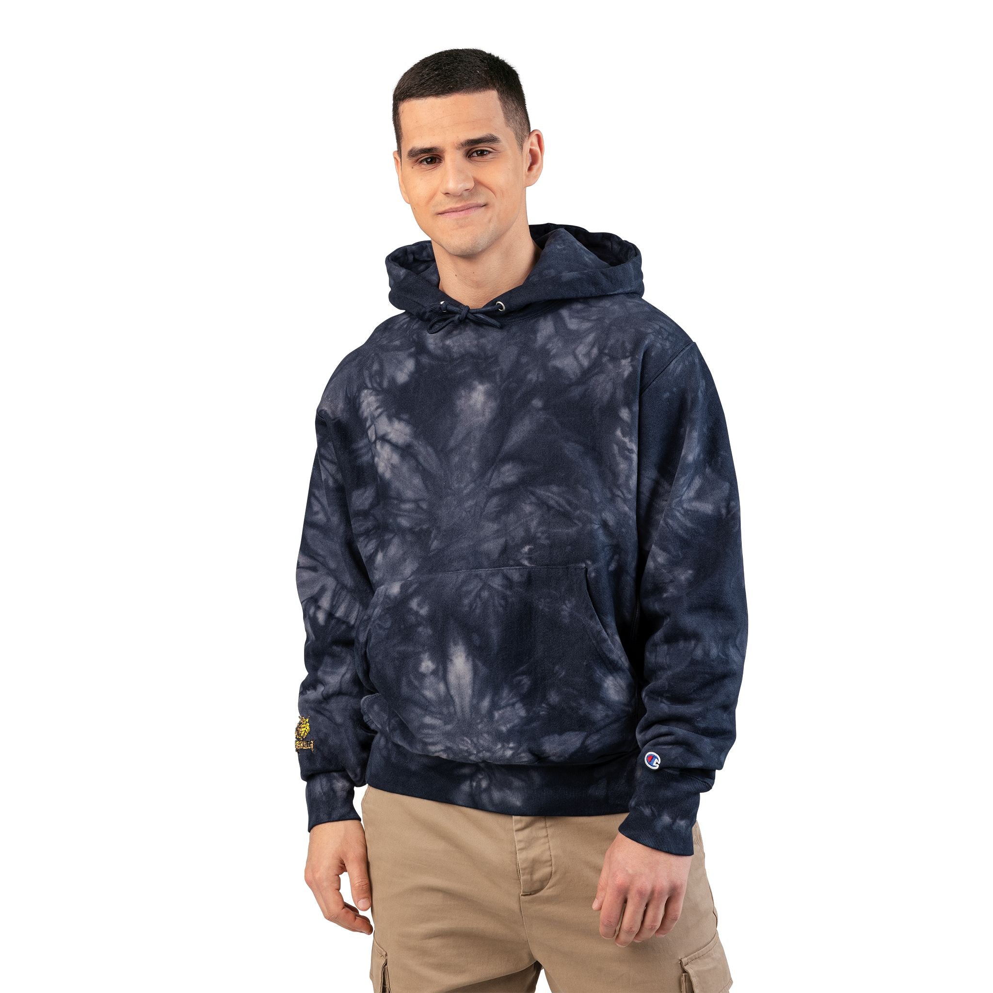 Tie-Dye Hoodie — Embroidered -Style Pullover