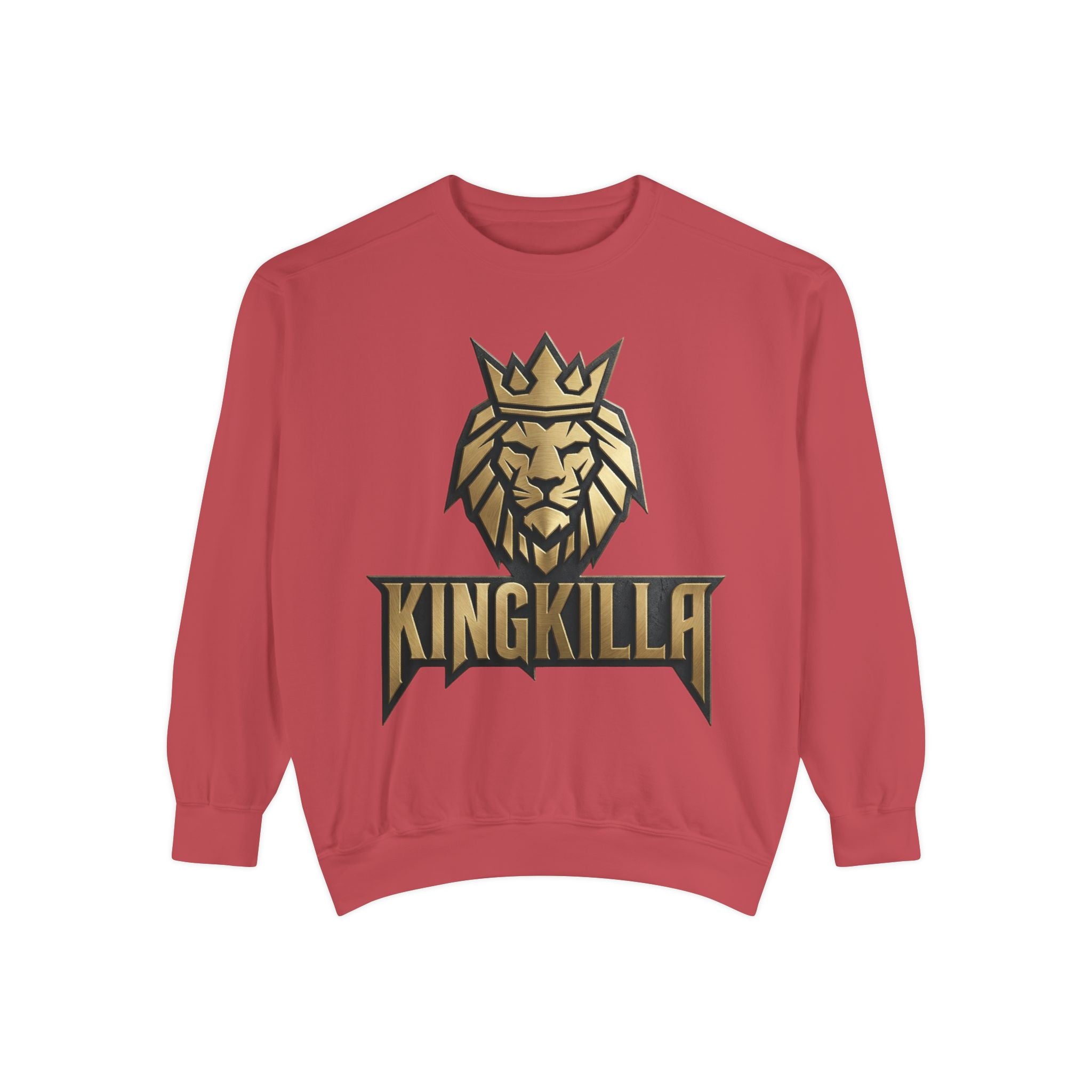 King Killa Lion Crest sweatshirt | Graphic Crewneck with Back Script Circle