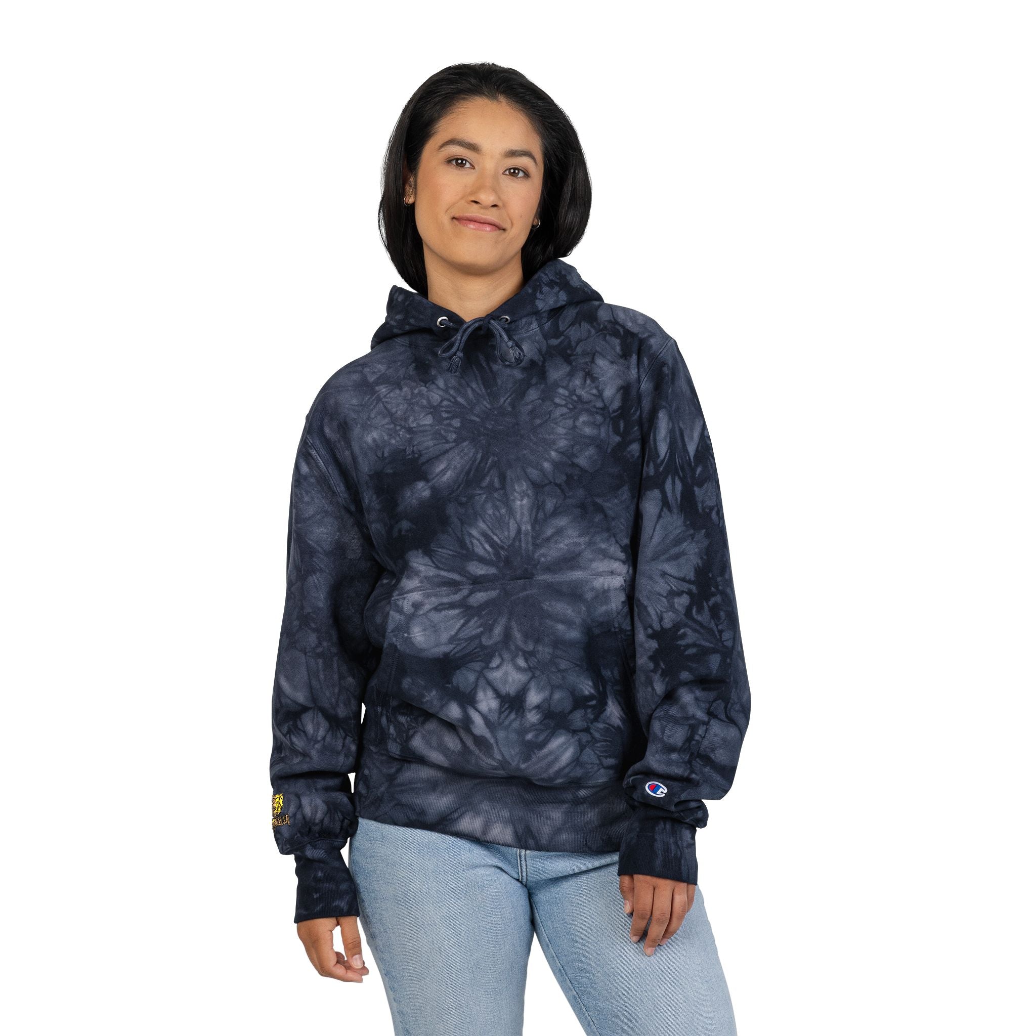 Tie-Dye Hoodie — Embroidered -Style Pullover